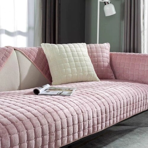 Waschbarer, rutschfester Samtsofabezug für 3-Kissen-Sofas oder