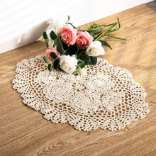 Lace Doilies Cotton Crochet Placemats Oval 12 x 17 inch 2