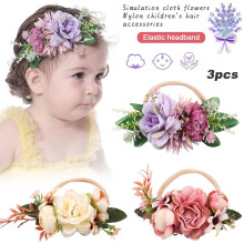 Floral Headbands for Baby Girls 3-Pack Soft Stretchy Nylon