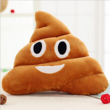 Plush Poop Pillow Cushion Toy 13.8 x 13.8 Inch Brown