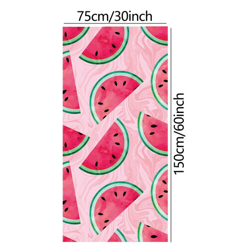 Toalla de playa con estampado de sandía, rosa, microfibra, 76 x 152 cm. 1