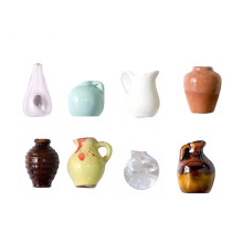 Cute Ceramic Vase Fridge Magnets 8pcs