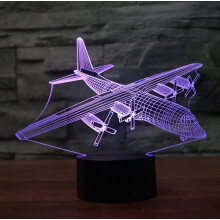 Lampă de noapte 3D cu aprindere prin cablu USB, comutator tactil cu 7 culori