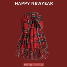 Red knitted scarf warm autumn winter unisex 1 piece