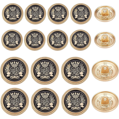 Metal Blazer Knapper Krone Badge Legering 80 Stk