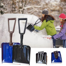 Folding Snow Shovel D-Handle Aluminum Blade 25x9in Black