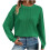 Women's Waffle-Knit Long Sleeve Pullover Sweater 1