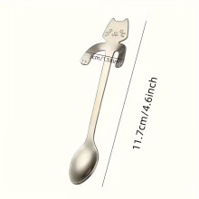 Stainless Steel Cat-Shaped Coffee Spoon 1 Piece