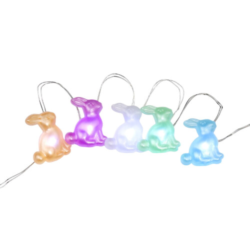 9.8FT Easter Rabbits Shaped Copper Lamp String, LED String Lights for Easter Holiday Decoration, Colorful Festive Light Ornament, Multicolor