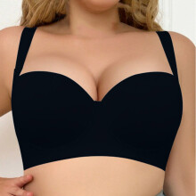Nahtloser Push-up-BH für Damen, Cup C, Übergröße, tiefer V-Ausschnitt