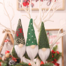 Christmas Gnome Ornaments Set Handmade Felt 3pcs