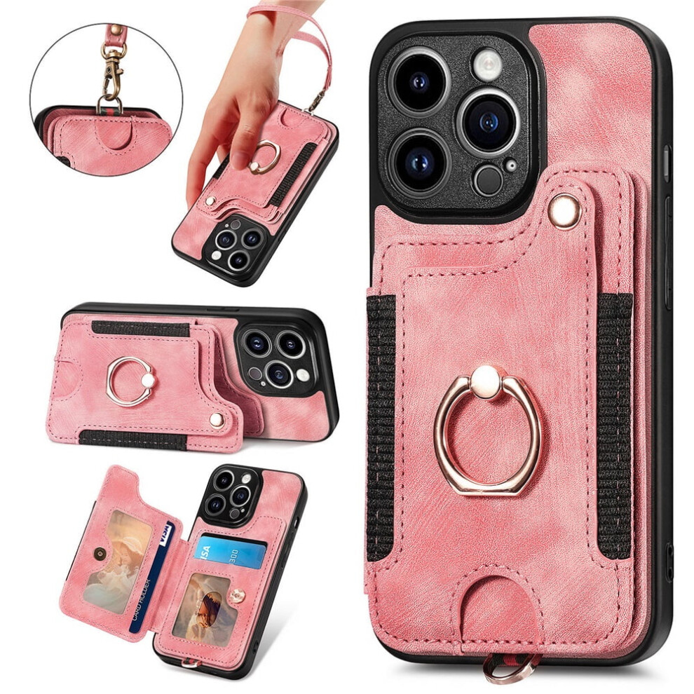 Iphone 13 Pro Max Wallet Case Pu Leather Pink 9558830535571