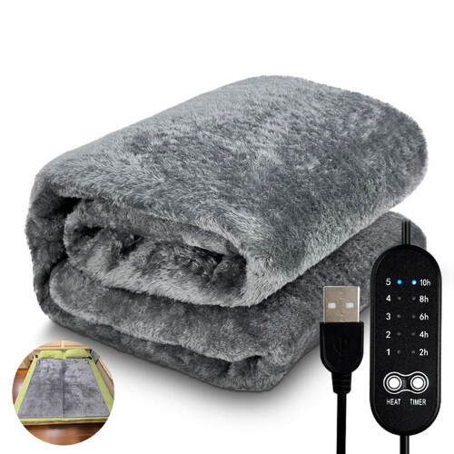Electric Heating Blanket Plush 80x160cm Adjustable