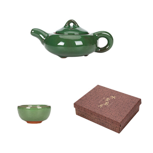 Ceramic Gongfu Tea Set with Ice Crackle Glaze – Teapot