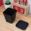 Black Square Plastic Planters with Trays 3-Pack 4