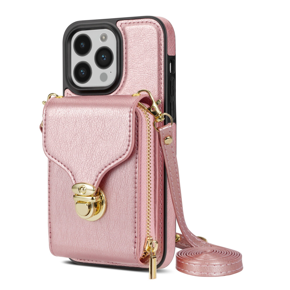 Rfid-Blocking Leather Crossbody Wallet Case For Iphone 14 9087558893569