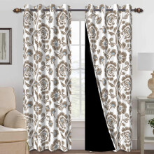Mizhona Blackout Curtains Bedroom Floral Print Set of 2