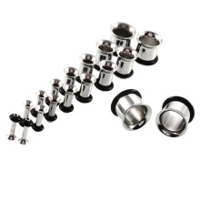 Ear Tunnel Plug Gauge Stretching Kit Stainless Steel 18 Pcs