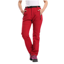 Women's waterproof snow pants, red, size L