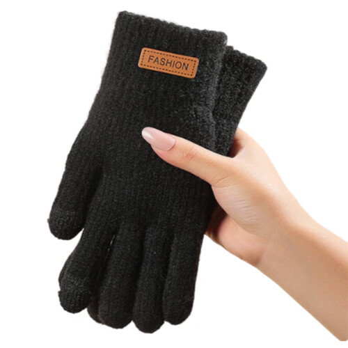 Touch Screen Knitted Winter Gloves Black