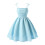 Girls Summer Dress Solid Blue Bow Spaghetti Strap Toddler 1