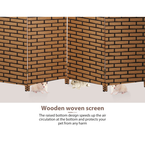 Room Divider 4-Panel Folding Screen 6FT Hand-Woven Design 2