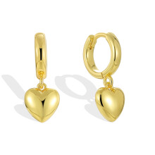 14K Gold Plated Heart Drop Earrings for Women