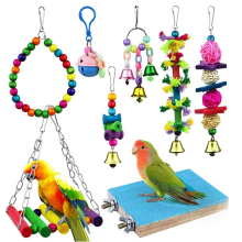 Parakeet Toy Set: Swing Hammock Ladder Chew Toys for Budgie