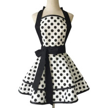 Cotton retro apron for women black handmade