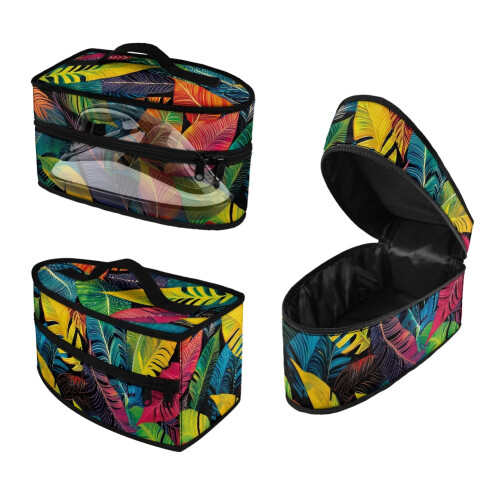 Tropisk löv Resejärn Organizer Polyester Zipper Case