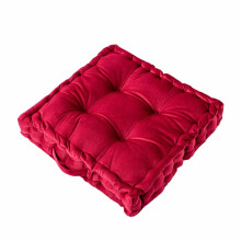 Coussin de sol en velours rouge 40 cm