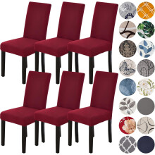 Housses de chaise extensibles en spandex bordeaux (lot de 6)