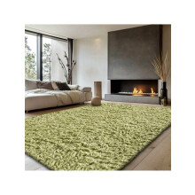 Plush Shaggy Area Rug Light Gray 9x12 ft