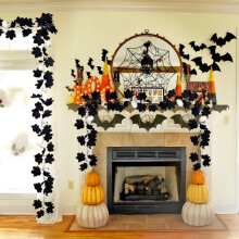 Halloween garland black maple leaf 1 piece