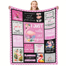 Flamingo Blanket Pink Plush Throw 1 Piece
