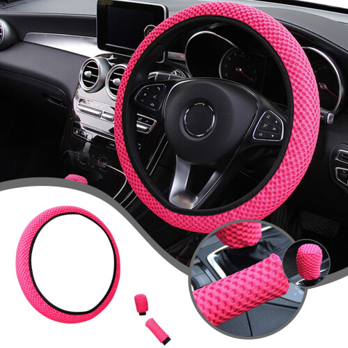 Steering Wheel Cover Set Microfiber Ice Silk 3-Pc