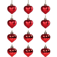 Palline di Natale a forma di cuore, 12 pezzi
