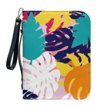 PU Leather Bible Cover Abstract Leaf Print XL with