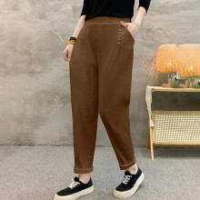 Women's Plus Size High Waisted Casual Pants Cotton Spandex