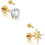 Gold Stud Earrings 16G Flat Back Titanium Internal Thread 1