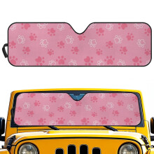Foldable Pink Dog Paws Windshield Sun Shade for Jeep