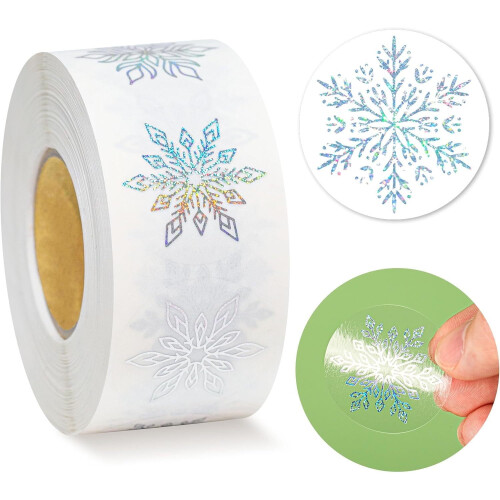 Snowflake Stickers Transparent Blue 500 Pieces