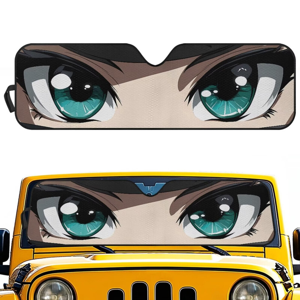 Anime Eyes Windshield Sun Shade For Jeep Wrangler 9362892754814