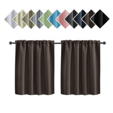 Thermal Short Blackout Curtains Brown 29.9x36 Inch Set of 2