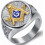 Stainless Steel Masonic Master Mason Ring Blue Gold Two Tone 1
