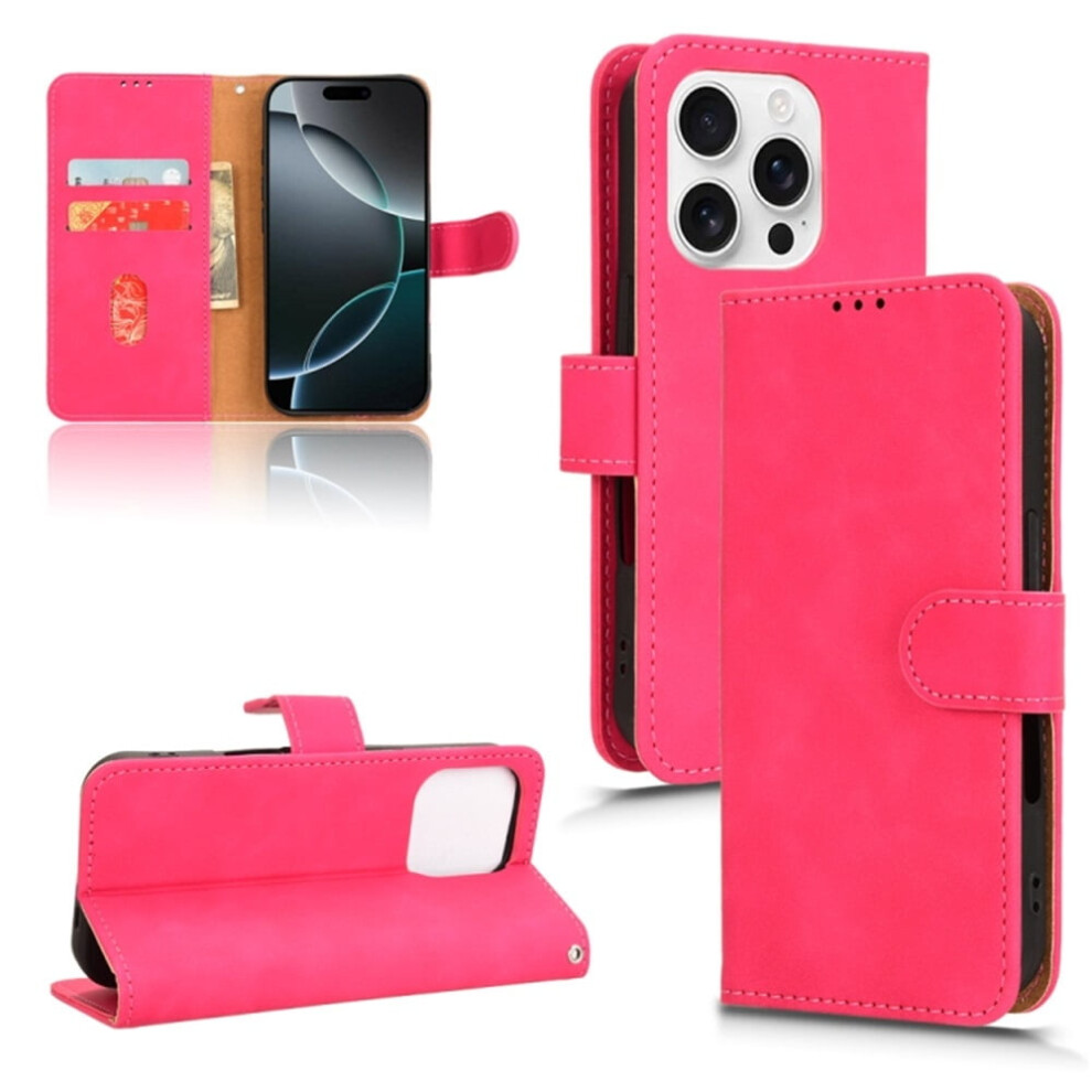 Pu Leather Wallet Case For Iphone 15 Pro Max Rose Red 9362892758232