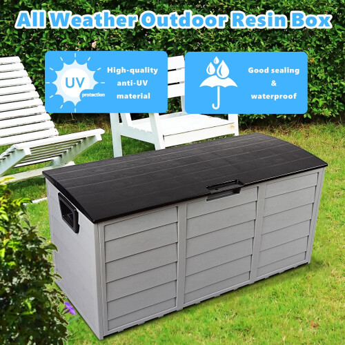 Deck Box Waterproof Resin Outdoor Storage 75 Gallon 1