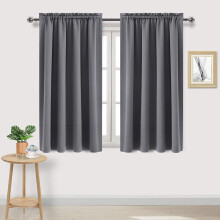 Blackout Curtains for Bedroom Gray W38 x L45 Inch 2 Panels