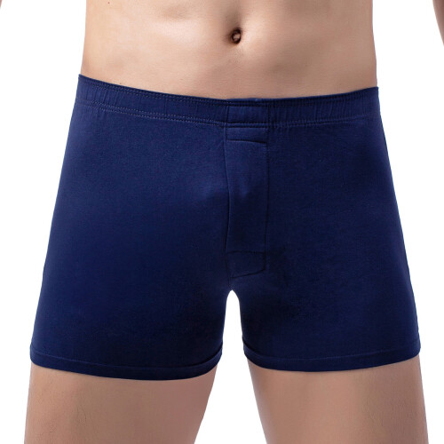Cueca boxer masculina com cintura elástica, respirável e de cor sólida. 1