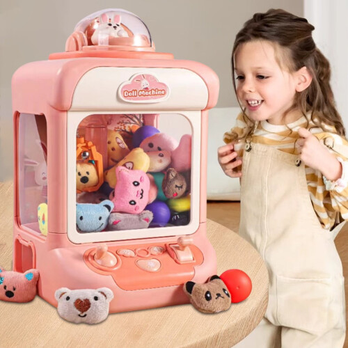Pink Portable Claw Machine Toy USB-Powered 12.2x7.5x6.7 in 2